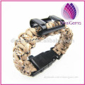 Hot selling outdoor survival paracord bracelet with whistle,Flint and bottle opener